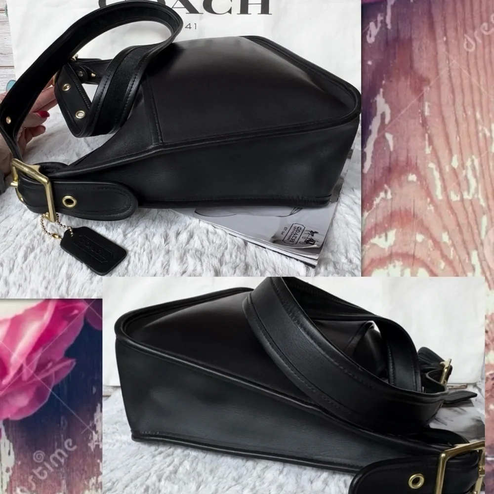 VINTAGE COACH LEGACY ZIP BLACK CROSSBODY BAG 9966